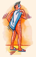 Onthoud: Als je al nat, het is niet gemakkelijk te zweten! Dus u moet u zich goed drogen voor de saunagang start.